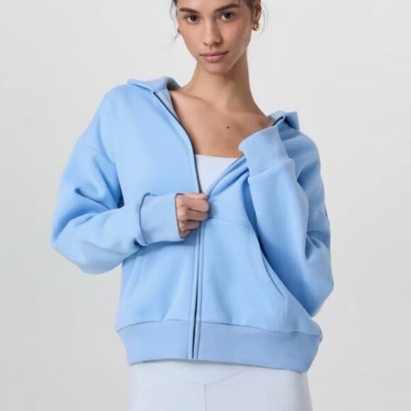 Vuori Restore Full Zip Baby Blue Hoodie Athleisure Minimal Cozy - Picture 1 of 8